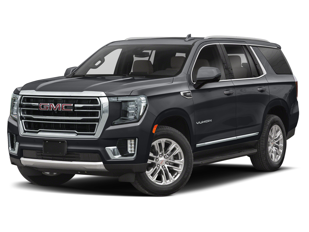 2023 GMC Yukon SLT in Sterling Metallic — front three-quarter view