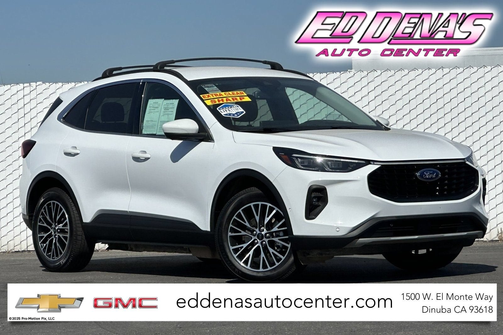 2023 Ford Escape PHEV in White — front three-quarter view