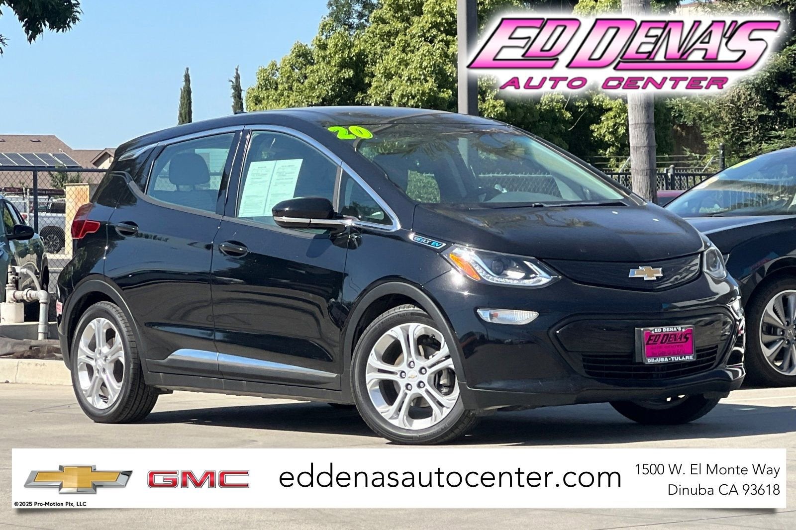 2020 Chevrolet Bolt EV LT in Mosaic Black Metallic — front three-quarter view