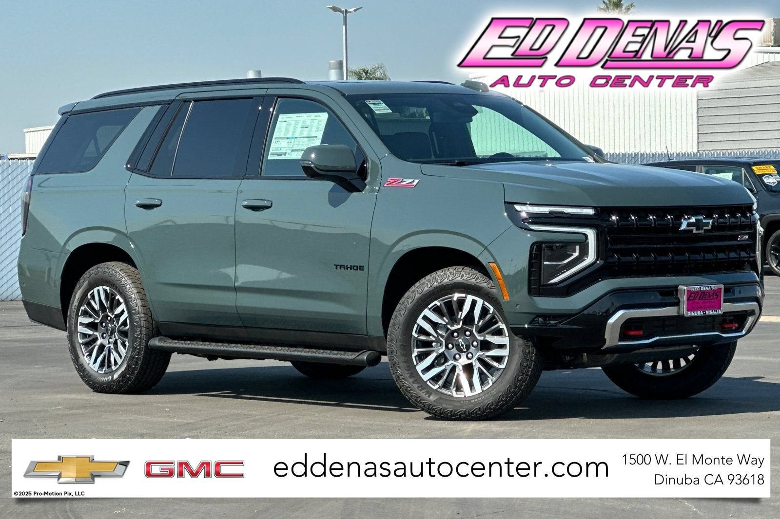 2026 Chevrolet Tahoe Z71 in Cypress Gray — front three-quarter view