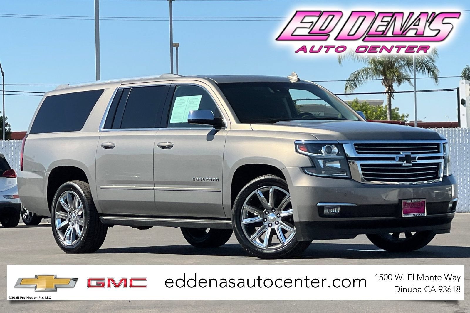2018 Chevrolet Suburban Premier in Pepperdust Metallic — front three-quarter view