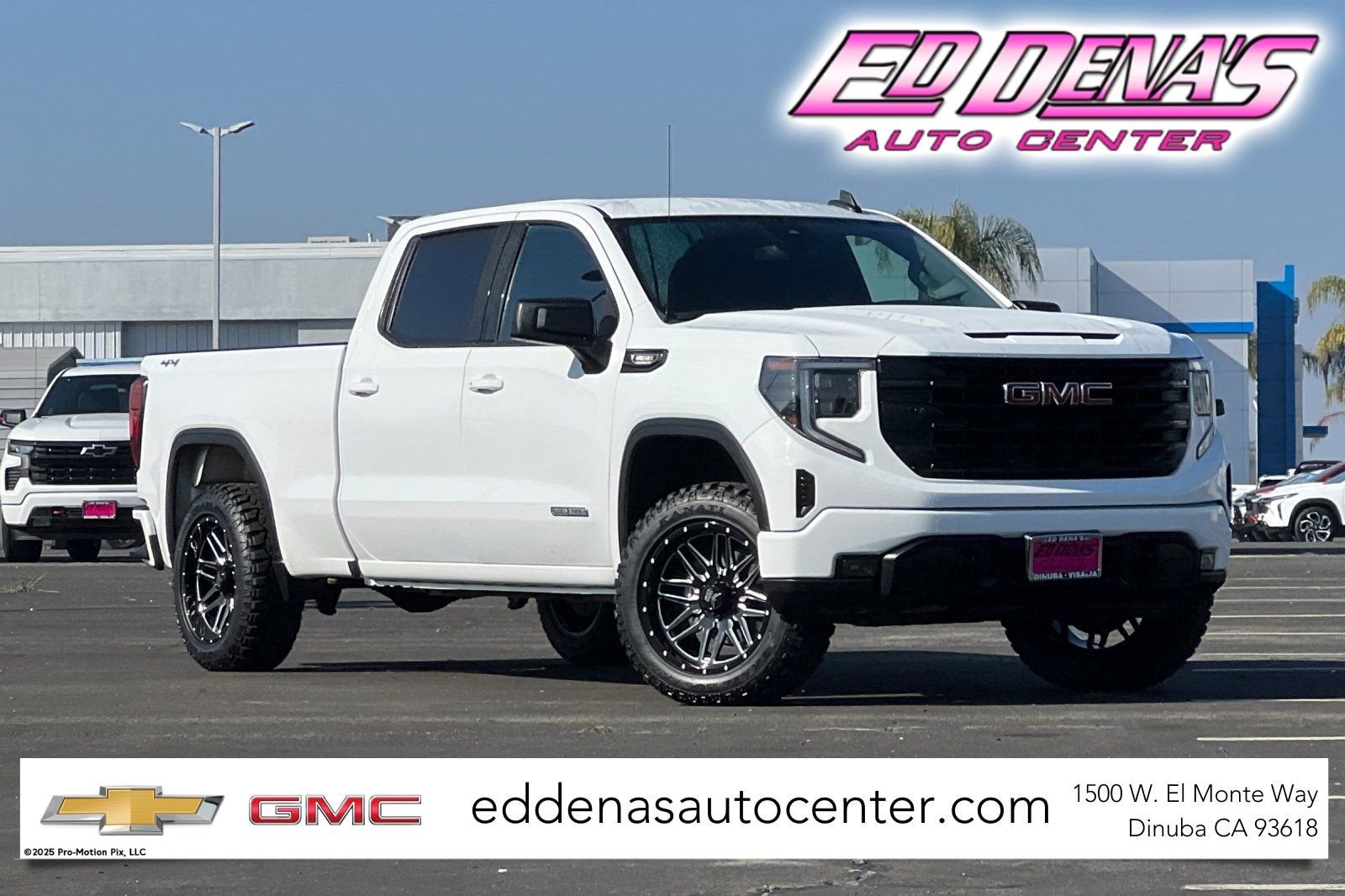 2023 GMC Sierra 1500 Elevation in Summit White — front three-quarter view
