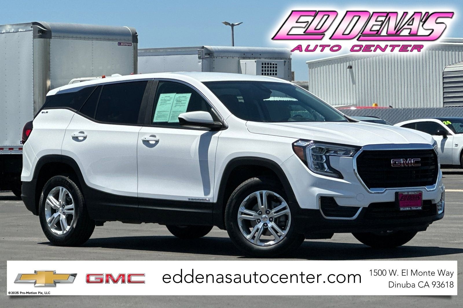 2024 GMC Terrain SLE in Summit White — front three-quarter view