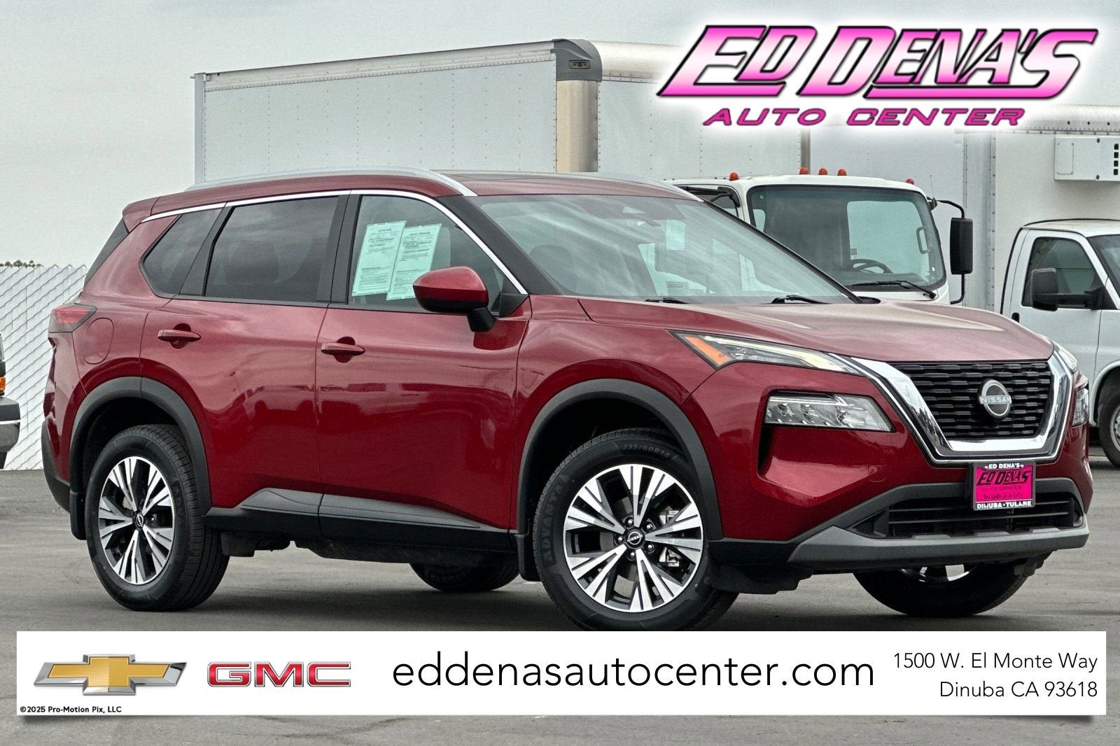 2023 Nissan Rogue SV in Maroon — front three-quarter view