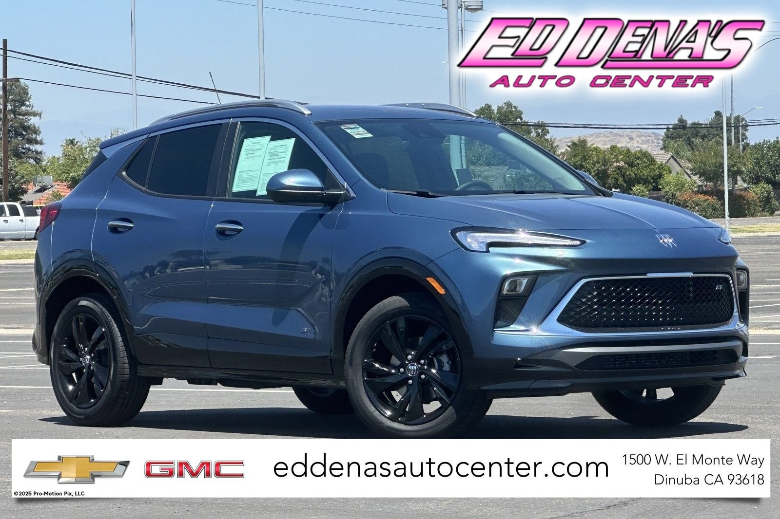 2026 Buick Encore GX Sport Touring in Ocean Blue Metallic — front three-quarter view