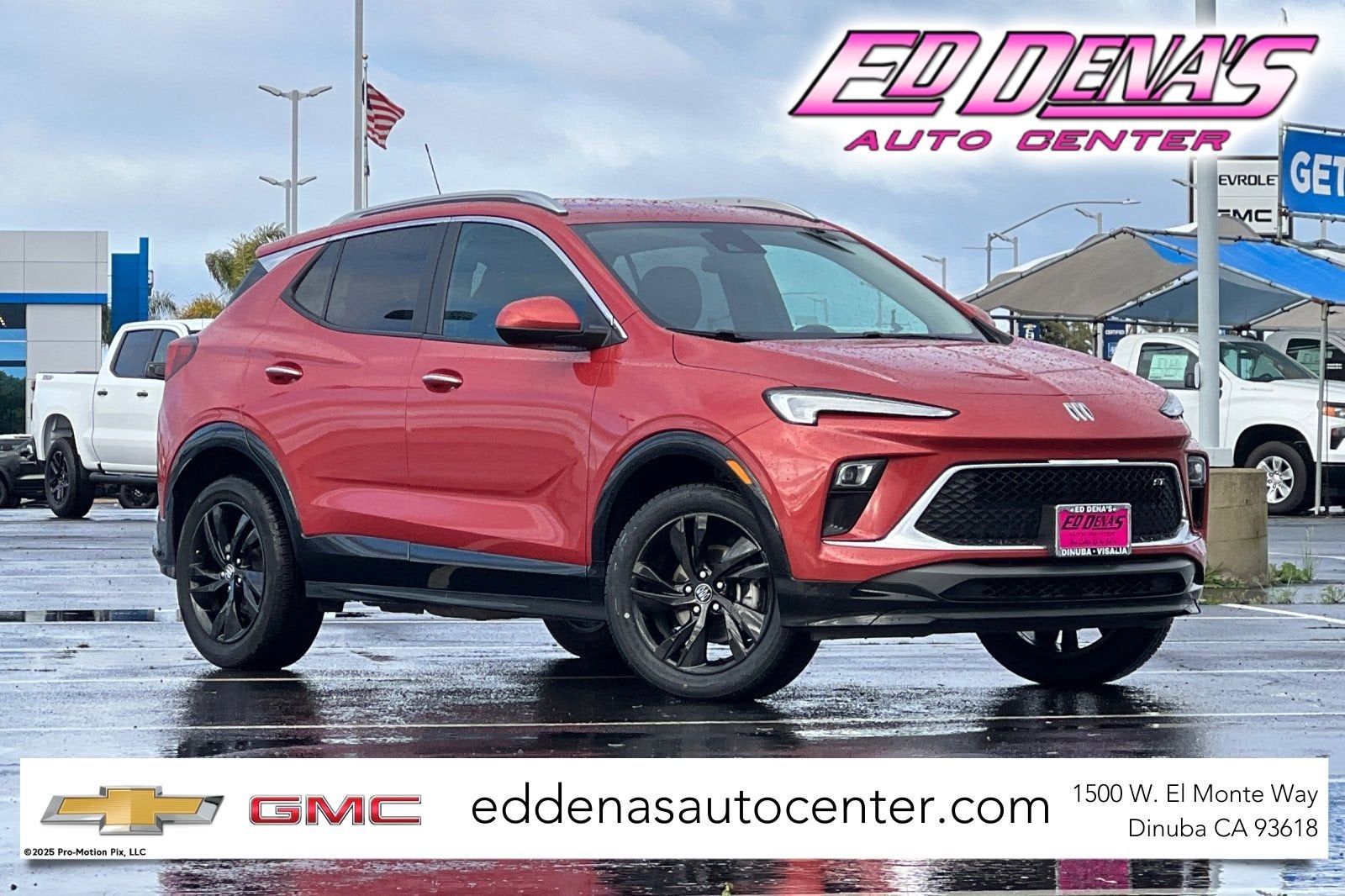 2024 Buick Encore GX Sport Touring in Sunrise Red Metallic — front three-quarter view